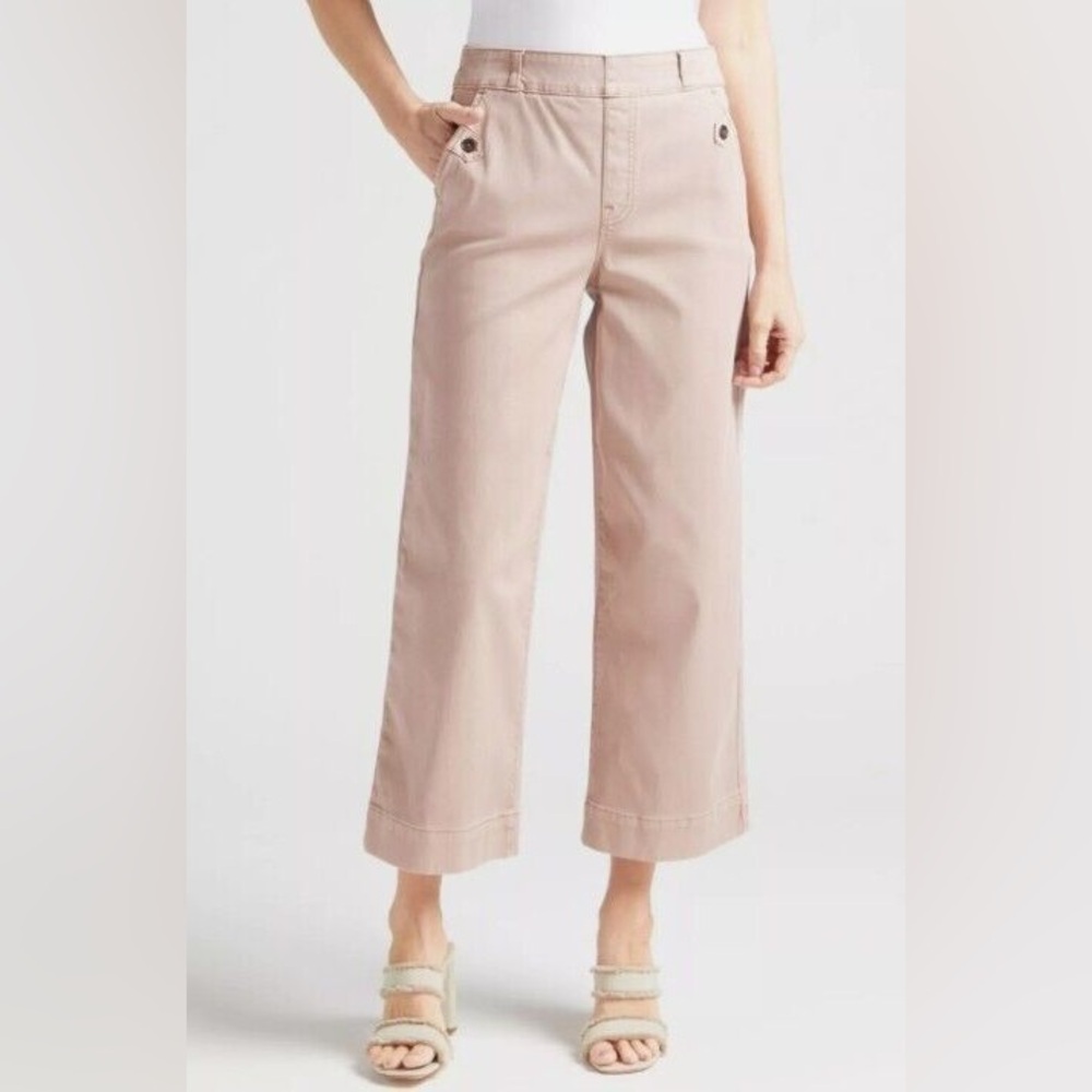 SPANX Cropped Wide-Leg Pants in Light Blush